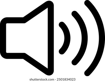 El icono del altavoz aislado en el fondo blanco