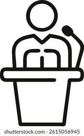 Speaker icon. Line art speaker vector icon illustration on white background. Eps 10.