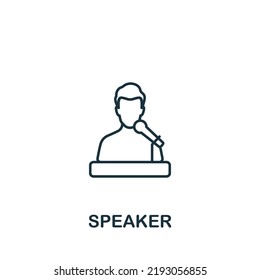 Icono del altavoz. Icono de línea simple para plantillas, diseño web e infografías