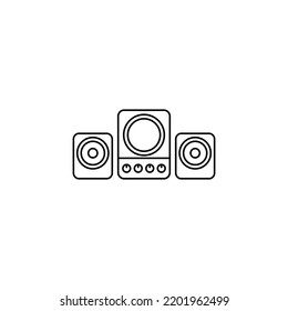 Icono del altavoz en icono de estilo de línea, aislado en fondo blanco