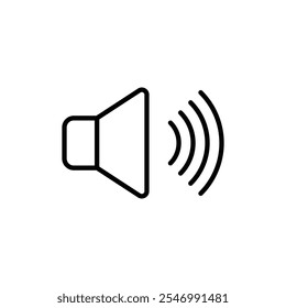 Logotipo lineal del icono del altavoz aislado