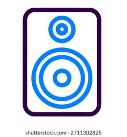 Icono de altavoz. Una Ilustración vectorial lineal de altavoz aislado sobre fondo blanco.