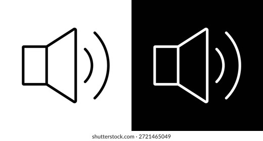 Conceito de logotipo de ícone de alto-falante em traçados