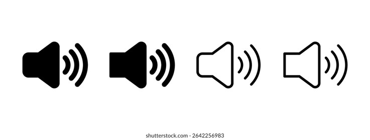 Ícone do alto-falante logotipo design. sinal de volume e símbolo. ícone do alto-falante. símbolo de som