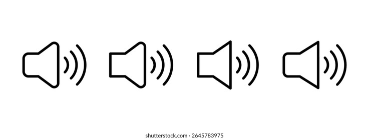 Ícone do alto-falante logotipo design. sinal de volume e símbolo. ícone do alto-falante. símbolo de som