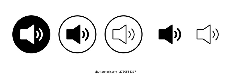 Diseño del logotipo del icono del altavoz. signo y símbolo de volumen. icono del altavoz. símbolo de sonido