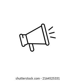 Speaker icon. Loud announce. Loudspeaker sign. Shout in megaphone. Bullhorn alert. Noise speaker. Speak news announcement. Loud sound horn. Notify icon isolated on white background. Vector eps 10