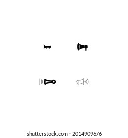 Speaker icon. Loudspeaker sign. Loud announce. Shout in megaphone. Bullhorn alert. Noise speaker. Speak news announcement. Loud sound horn. Notify icon isolated on white background. Voice. Vector
