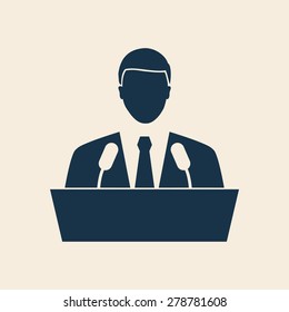 SPEAKER ICON, MALE SPEAKER,SPEAKER MAN ILLUSTRATION VECTOR