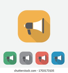 Lautsprechersymbol, Megaphone Icon Design für Apps und Websites, Vektorillustration Illustration, UI, UX, Eps10.