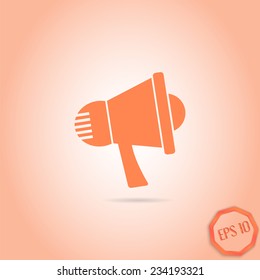 Speaker icon. Megaphone, loudspeaker symbol. Flat design style. Made in vector illustration