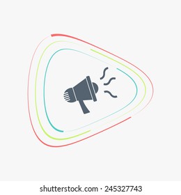 Speaker icon. Megaphone, loudspeaker symbol. Flat design style. Made in vector illustration