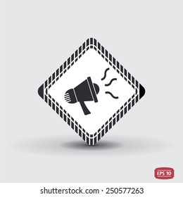 Speaker icon. Megaphone, loudspeaker symbol. Flat design style. Made in vector illustration