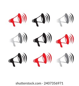 Speaker icon. Megaphone loudspeaker with voice recording or siren. Attribute for organizers and leading mass events.