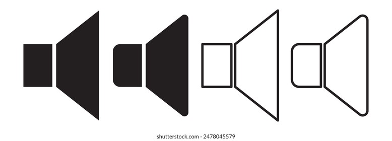 Speaker icon. Megaphone loudspeaker with voice recording or siren. Attribute for organizers and leading mass events.