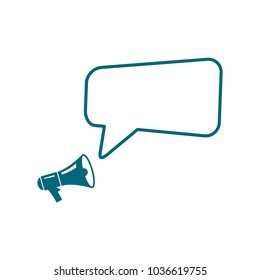 speaker icon, megaphone and speech bubble conception 