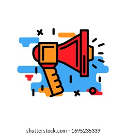 Speaker icon modern style illustration .
Virus Alert Concept.Megaphone sign isolated on a white background.