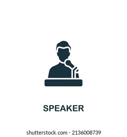 Speaker icon. Monochrome simple icon for templates, web design and infographics