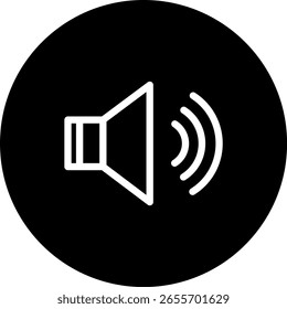 Icono del altavoz sobre fondo negro