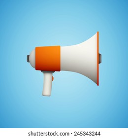 speaker icon on blue background eps10 flat style vector illustration