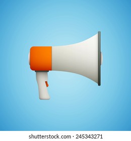 speaker icon on blue background eps10 flat style vector illustration