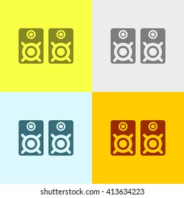 Speaker Icon on Four Different Backgrounds. Eps-10.