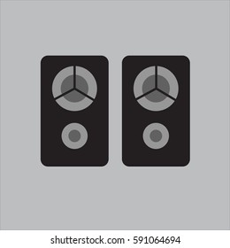 speaker icon on gray background