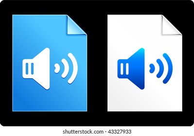 Speaker Icon on Paper Set Original Vector Illustration AI 8 Compatible File