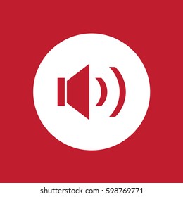 Speaker icon on red background
