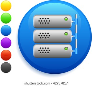icono de altavoz de botón de Internet redondo ilustración vectorial original 6 versiones de color incluidas