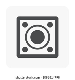Speaker icon on white.