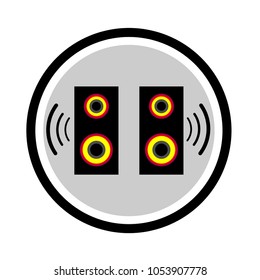 Speaker icon on white background
