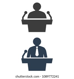 Speaker icon on white background. Vector illustration