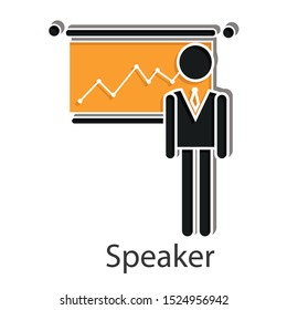Speaker  icon on white background. Creative idea design  Flat vector illustration use for your presentation or project.