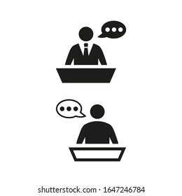 Speaker icon on white background.