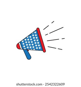 Ícone do alto-falante no design plano de fundo branco 