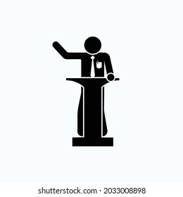 Speaker Icon. Orator, Presenter Symbol  - Vector.
