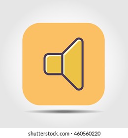 speaker icon with outline and flat offset color 
