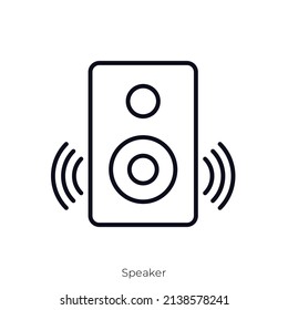 Speaker icon. Outline style icon design isolated on white background