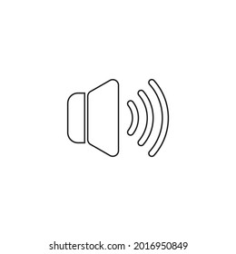 Speaker icon outline vector. Volume button outline vector illustration