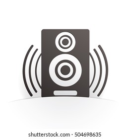 speaker icon paper style full vector