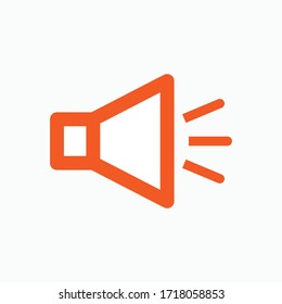 Speaker Icon. Presented in Orange Line Art Style.
