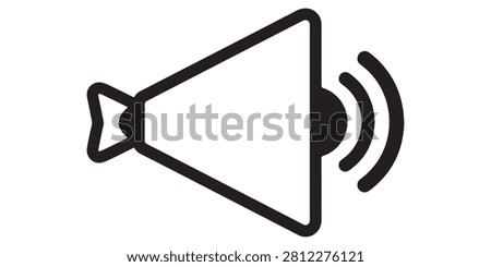 Speaker icon representing sound and audio notification with notification broadcast communication technology megaphone loudspeaker vibration settings audiobook announcement alerting acoustic