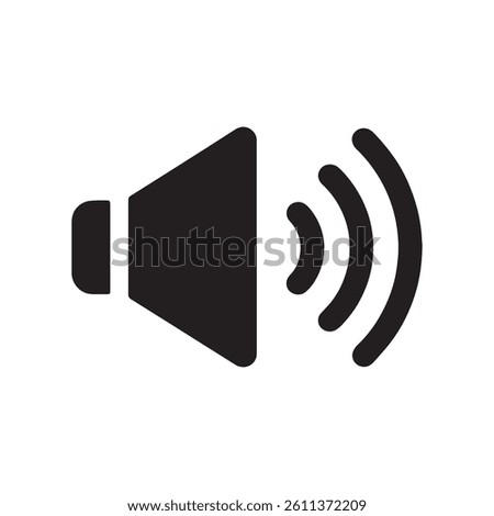 Speaker Icon Representing Sound and Volume Editable Vector Illustration isolated on a white background