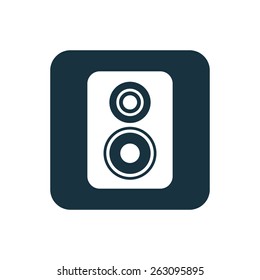 speaker icon Rounded squares button, on white background 