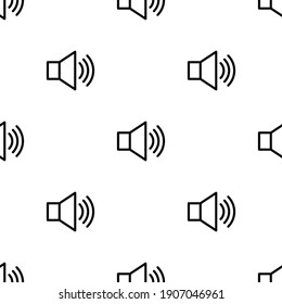 Speaker Icon Seamless Pattern, Electroacoustic Transducer; Music Output Device, Electrical Audio Signal To Sound Convertor Vector Art Illustration