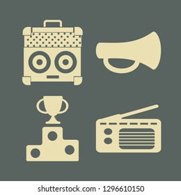 speaker icon set with amplifier, radio and mouthpiece vector illustration
