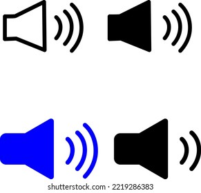 Juego de iconos del altavoz. Símbolo de altavoz de audio vector sobre fondo blanco..eps