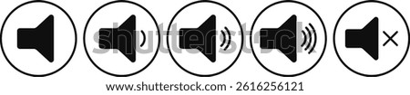 speaker icon set. Audio speaker. volume icons. Mute and unmute volume sound