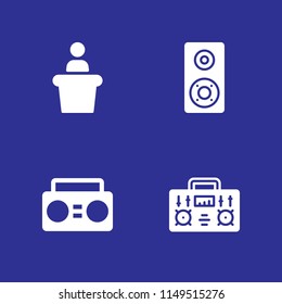 speaker icon set. speaker, conference and boombox vector icon for graphic design and web